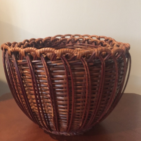 Set of 4 round nesting wicker baskets - Picture 3 of 8